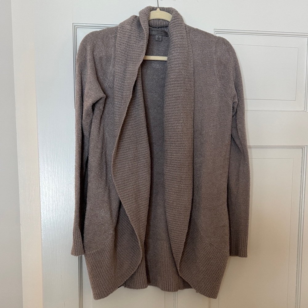 Cozy Taupe Open Front Cardigan
